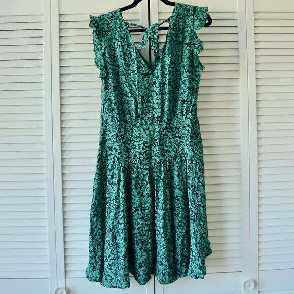 Kookai Size 40 Floral Dress with Flutter Sleeve V-Neck  | Size 40 - Picture 4 of 8